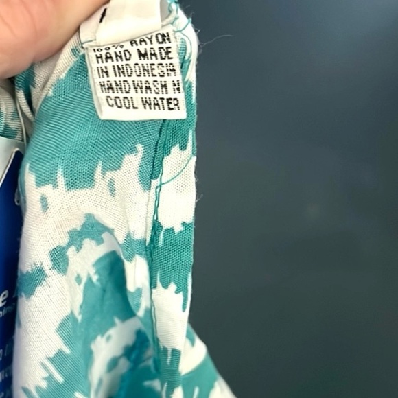NWT Tybee Island Clothing Co.,TealWhite,  Lightweight, Beach to Brunch, Cover-Up - Picture 6 of 12
